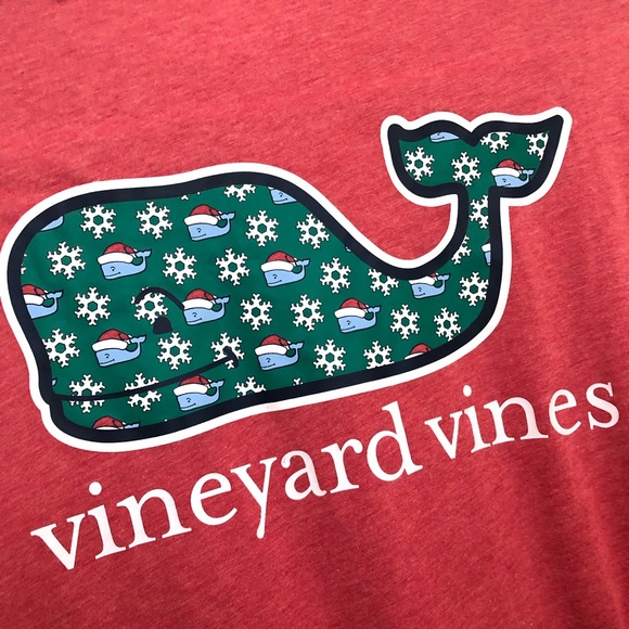 VINEYARD VINES Girls Large (16) Santa Hat Whale Christmas Long Sleeve Tee FLAW - Picture 8 of 12